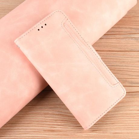 Чехол-книжка Skin Feel Calf на OnePlus 15 — розовый