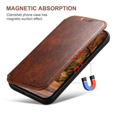 Чехол-книжка Suteni J05 Leather Magnetic MagSafe для iPhone 16 Pro Max - хаки