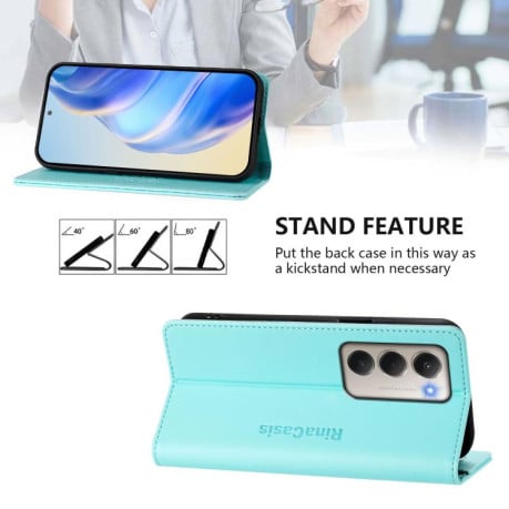 Чехол-книжка RC01 Dual-Folded Magnetic Suction RFID на Xiaomi Redmi 15 5G / 4G EU 171mm  - зеленый