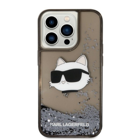 Оригинальный чехол Karl Lagerfeld Glitter Choupette Head для iPhone 14 Pro Max - black