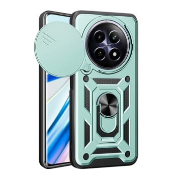 Противоударный чехол Camera Sliding для Realme 13 5G/12 5G/12X 5G Global - зеленый