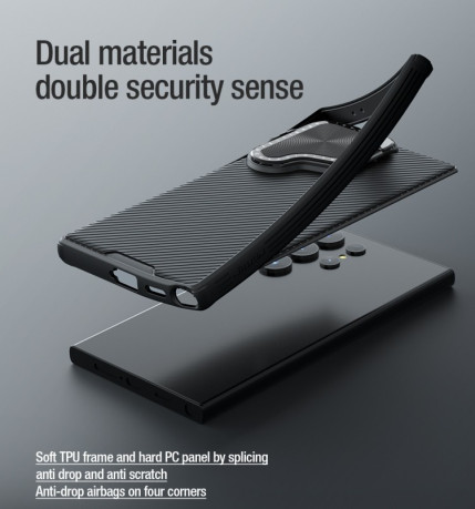 Протиударний чохол NILLKIN Black Mirror Prop CD Texture Mirror MagSafe Magnetic Samsung Galaxy S24 Ultra 5G - чорний