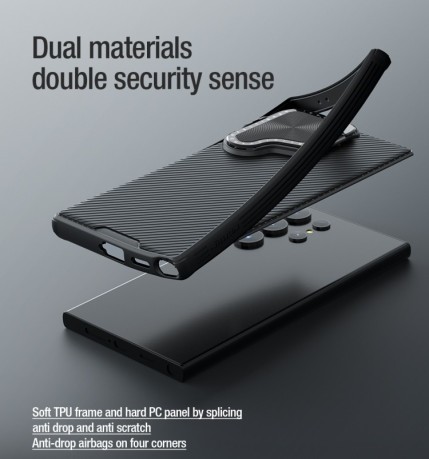 Противоударный чехол NILLKIN CamShield Prop Series на Samsung Galaxy S24 Ultra 5G - черный