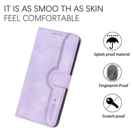 Чохол-книжка Skin Feel Heart Amile для Infinix Note 50 Pro 4G - фіолетовий