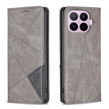 Чохол-книжка Rhombus Texture на Xiaomi 17T Pro 5G — сірий
