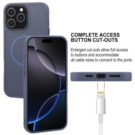 Чехол GEBEI Skin Feel MagSafe Magnetic для  iPhone 16 Pro - синий