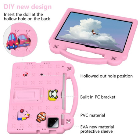 Противоударный чехол EVA Handle Kickstand Children для Xiaomi Pad 7 / 7 Pro 2024 - розовый