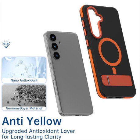 Противоударный чехол Dual-Color Skin Feel Magsafe для Samsung Galaxy S25 / S24 5G - фиолетовый