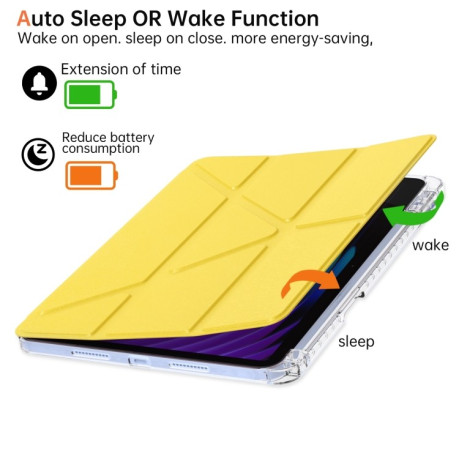 Чехол-книжка Clear Acrylic Demation Leather для Xiaomi Pad 7 / 7 Pro - желтый