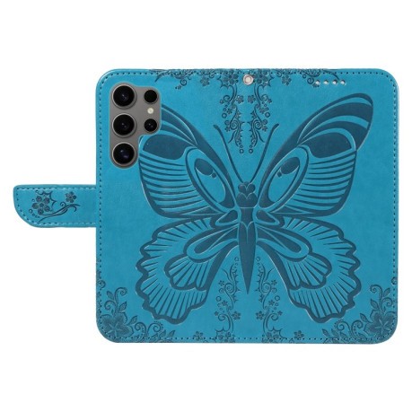 Чохол-книжка Swallowtail Butterfly Embossed Leather  для Samsung Galaxy S25 Ultra 5G - синій