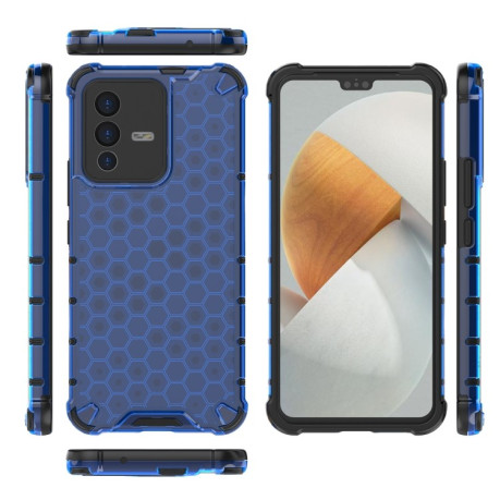 Противоударный чехол Honeycomb на Vivo S12 / V23 5G - синий