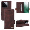 Чохол-книжка Magnetic Clasp Flip для Xiaomi 14 - коричневий