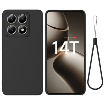 Силиконовый чехол Solid Color Liquid Silicone на Xiaomi 14T - черный