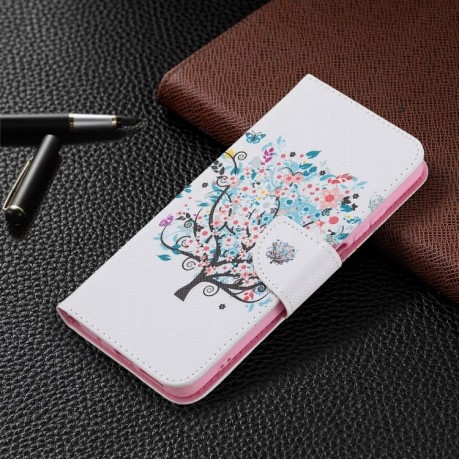 Чехол-книжка Colored Drawing Pattern для Xiaomi Redmi 10 - Tree