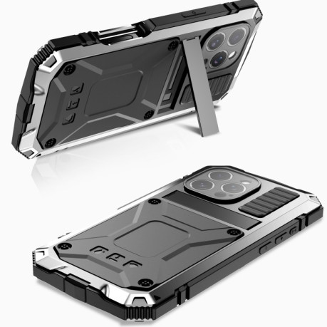 Противоударный чехол R-JUST Life Waterproof для iPhone 16 Pro  - серебристый