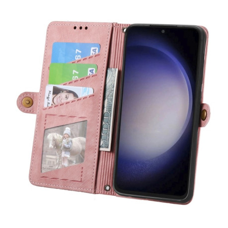Чехол-книжка Geometric Embossed для Samsung Galaxy S23 FE 5G - розовый