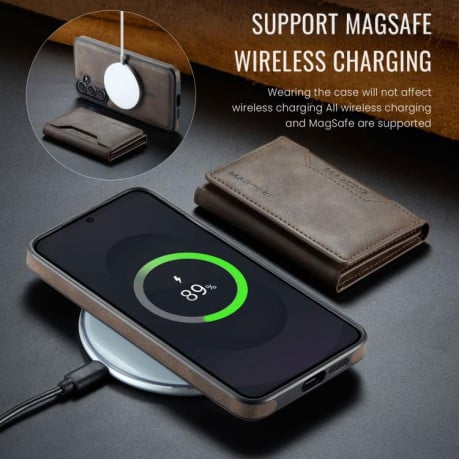 Чохол MAGKING K2 Series з MagSafe RFID+кишенька на карт на Samsung Galaxy S25 FE 5G - кавовий