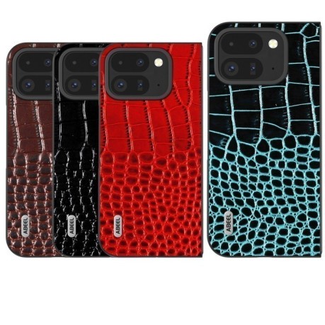 Протиударний чохол ABEEL Crocodile Texture Genuine Leather для Google Pixel 9 Pro Fold - червоний