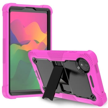 Чохол Silicone Hybrid PC Tablet Case with Holder &amp; Shoulder Strap для Xiaomi Redmi Pad SE 8.7 - Black + Rose Red