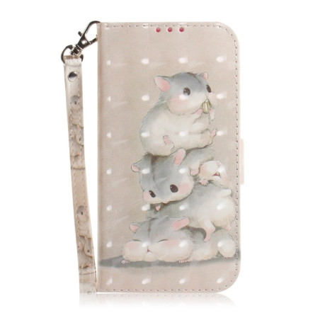 Чехол-книжка Crystal 3D Shockproof Protective Leather для Samsung Galaxy S24 FE 5G - Squirrels