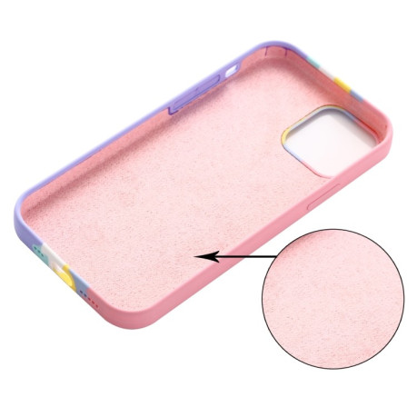 Силиконовый чехол Rainbow Liquid Silicone для  iPhone 15-розовый