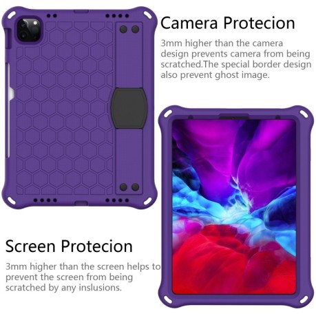 Противоударный чехол Honeycomb Design на iPad 10.9 2022/2020 - фиолетово-черный
