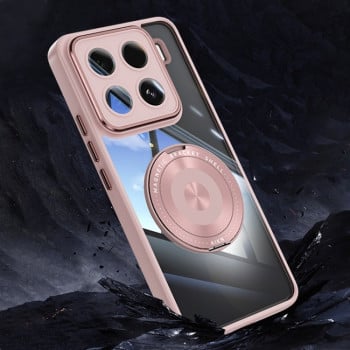 Противоударный чехол MagSafe Acrylic Hybrid для Xiaomi 15 Pro - розовый