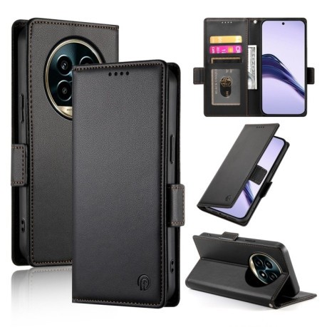 Чехол-книжка Side Buckle Magnetic Frosted Leather для Realme 13 Pro / 13 Pro+ Global - черный