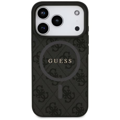 Оригинальный чехол Guess 4G Ring Classic Logo с MagSafe на iPhone 17 Pro - black