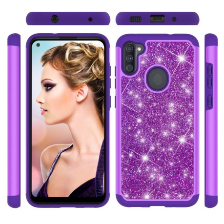 Протиударний чохол Glitter Powder Contrast Skin Samsung Galaxy A11/M11 - фіолетовий