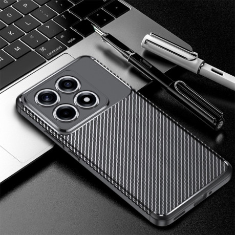 Ударозахисний чохол HMC Carbon Fiber Texture на Xiaomi 14T Pro - чорний