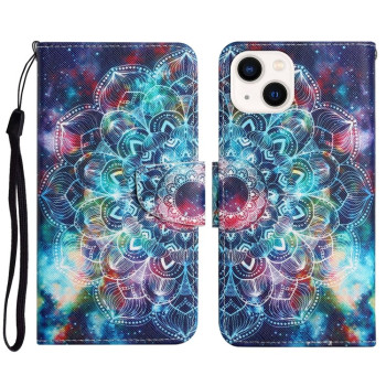 Чохол-книжка Colored Drawing Pattern для iPhone 14 Plus - Star Mandala