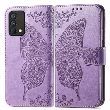 Чохол-книжка Butterfly Love Flower Embossed на Realme GT Master - фіолетовий