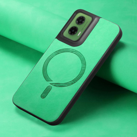 Чохол Retro MagSafe Magnetic PU на Motorola Moto G35 - зелений