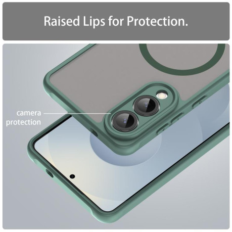 Протиударний чохол Fan Dun Series TPU Hybrid PC Frosted Magsafe для Samsung Galaxy S25 Edge 5G - зелений