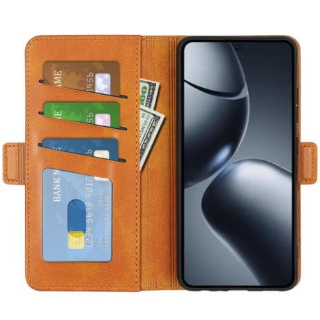 Чехол-книжка с двусторонней магнитной застёжкой на Xiaomi 15T Pro - желтый