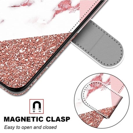 Чохол-книжка Coloured Drawing Cross Samsung Galaxy S22 Ultra 5G - Stitching Pink Stone Pattern