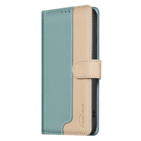 Чохол-книжка Color Matching RFID Anti-theft Leather для Xiaomi Poco X7 Pro - зелений