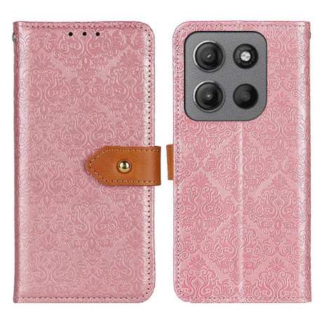 Чехол-книжка European Floral для Motorola Moto G15 4G / G05 - розовый
