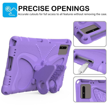Противоударный чехол Butterfly Bracket EVA для Xiaomi Redmi Pad 2 /SE 11 2025 - фиолетовый