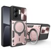 Противоударный чехол CD Texture Sliding Camshield Magnetic Holder на Infinix Smart 9 / Hot 50i - розовый