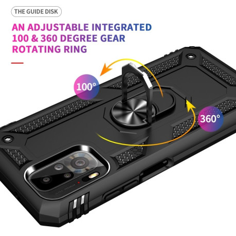 Противоударный чехол-подставка 360 Degree Rotating Holder на Xiaomi Redmi Note 10/10s/Poco M5s - черный