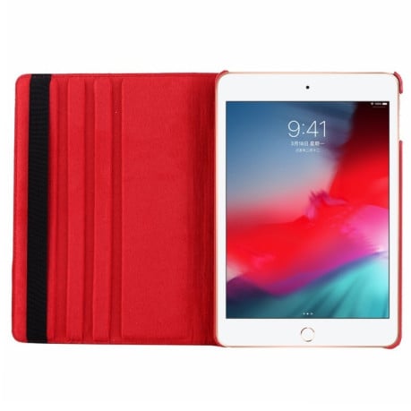 Кожаный Чехол 360 Degree Litchi Texture на iPad Mini 5 (2019)/ Mini 4 -красный