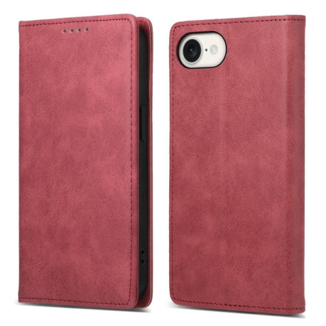 Чехол-книжка Business Solid Color Magnetic RFID Leather на iPhone 16e - красный