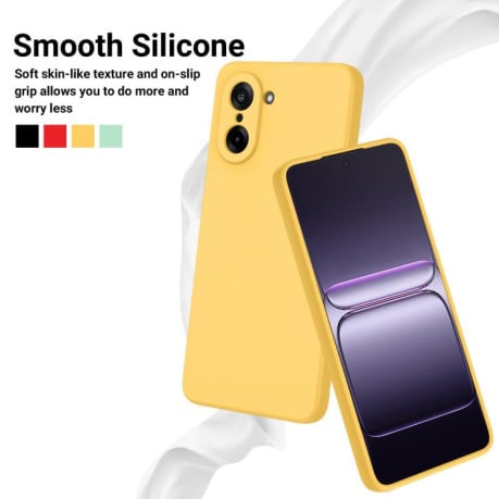 Силиконовый чехол Solid Color Liquid Silicone на OnePlus Nord CE5/Ace 5 Racing - желтый