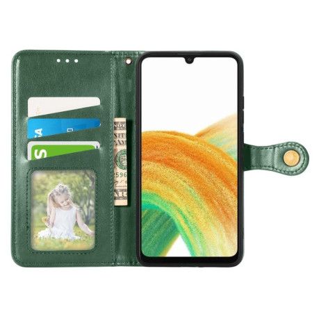 Чехол-книжка Retro Solid Color на Samsung Galaxy A13 4G - зеленый
