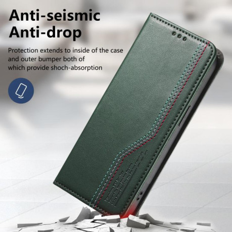 Чехол-книжка с эластичным ремешком и магнитной фиксацией для OPPO Reno14 F 5G — зелёный