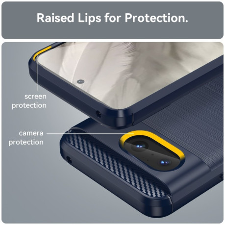 Противоударный чехол Brushed Texture Carbon Fiber на Google Pixel 8 - нави