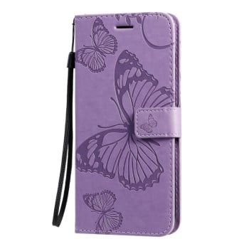 Чохол-книжка Pressed Printing Butterfly Pattern на Samsung Galaxy S20 Ultra-фіолетовий