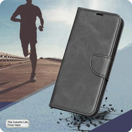 Чехол-книжка Lambskin Texture Pure Color на Xiaomi Redmi 15C 5G/4G EU 173mm/Poco C85 5G - черный